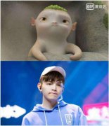 朱星杰小时候和胡巴的样子对比图，这是朱星杰叫胡巴的由来！